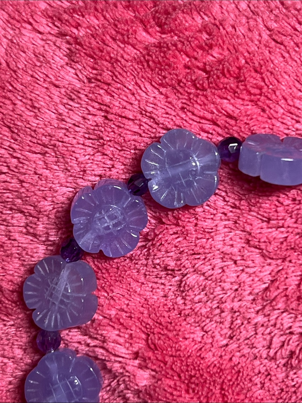 Amethyst Flower Bead Stretch Bracelet-NWOT - Picture 3 of 3